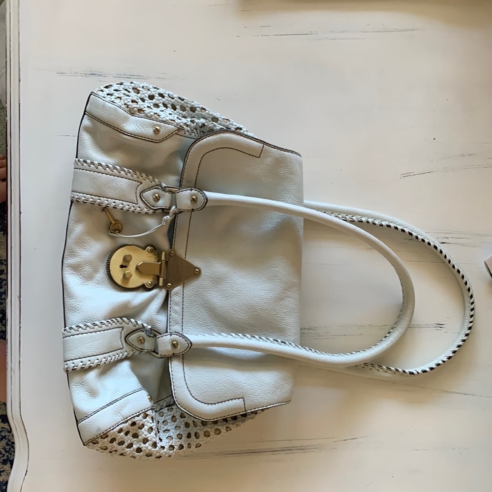 Cole Haan light gray leather purse